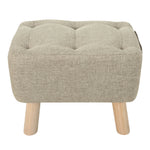 Living and Home Linen Upholstered Ottoman Footstool With Pocket