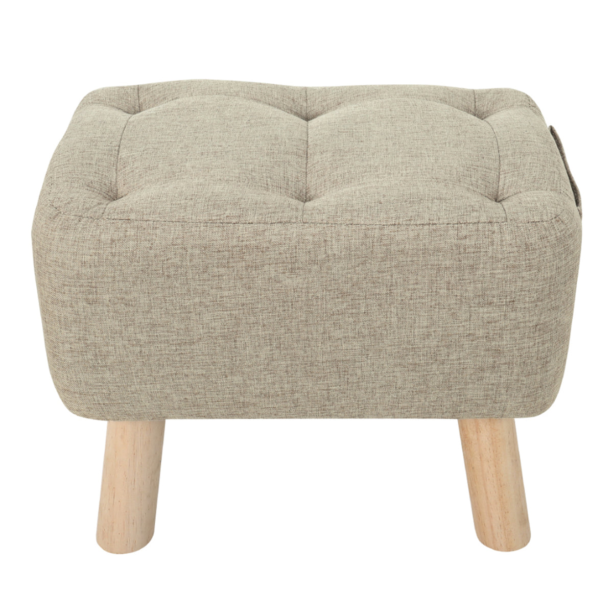 Living and Home Linen Upholstered Ottoman Footstool With Pocket