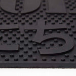 HOMESCAPES Black Pvc Welcome Door Mat