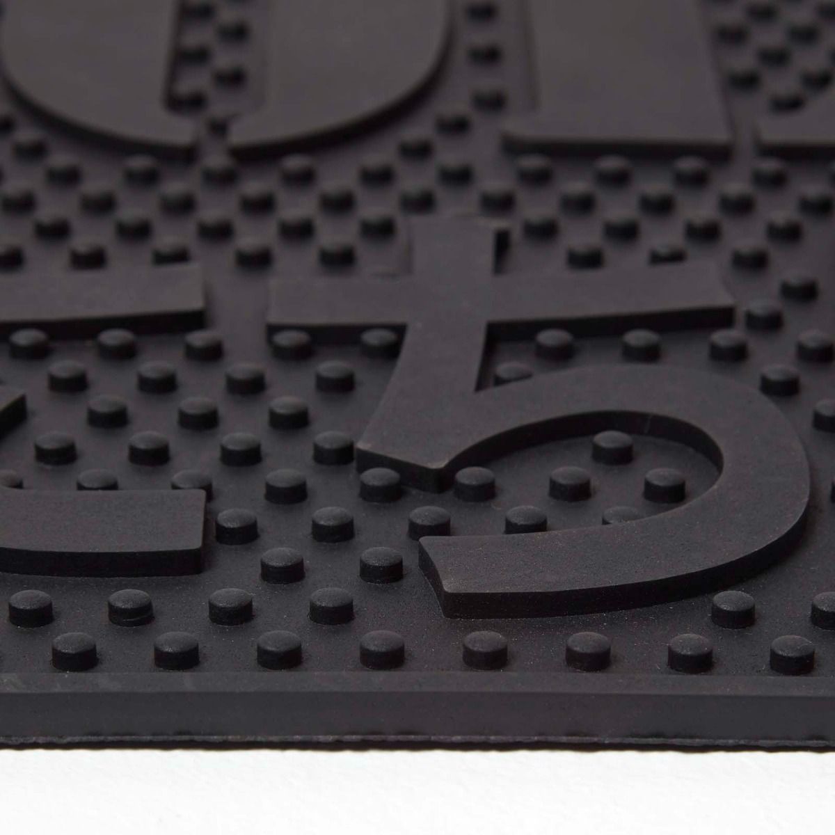 HOMESCAPES Black Pvc Welcome Door Mat