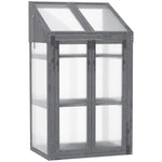 Wooden Greenhouse Cold Frame Semi Transparent | Gray