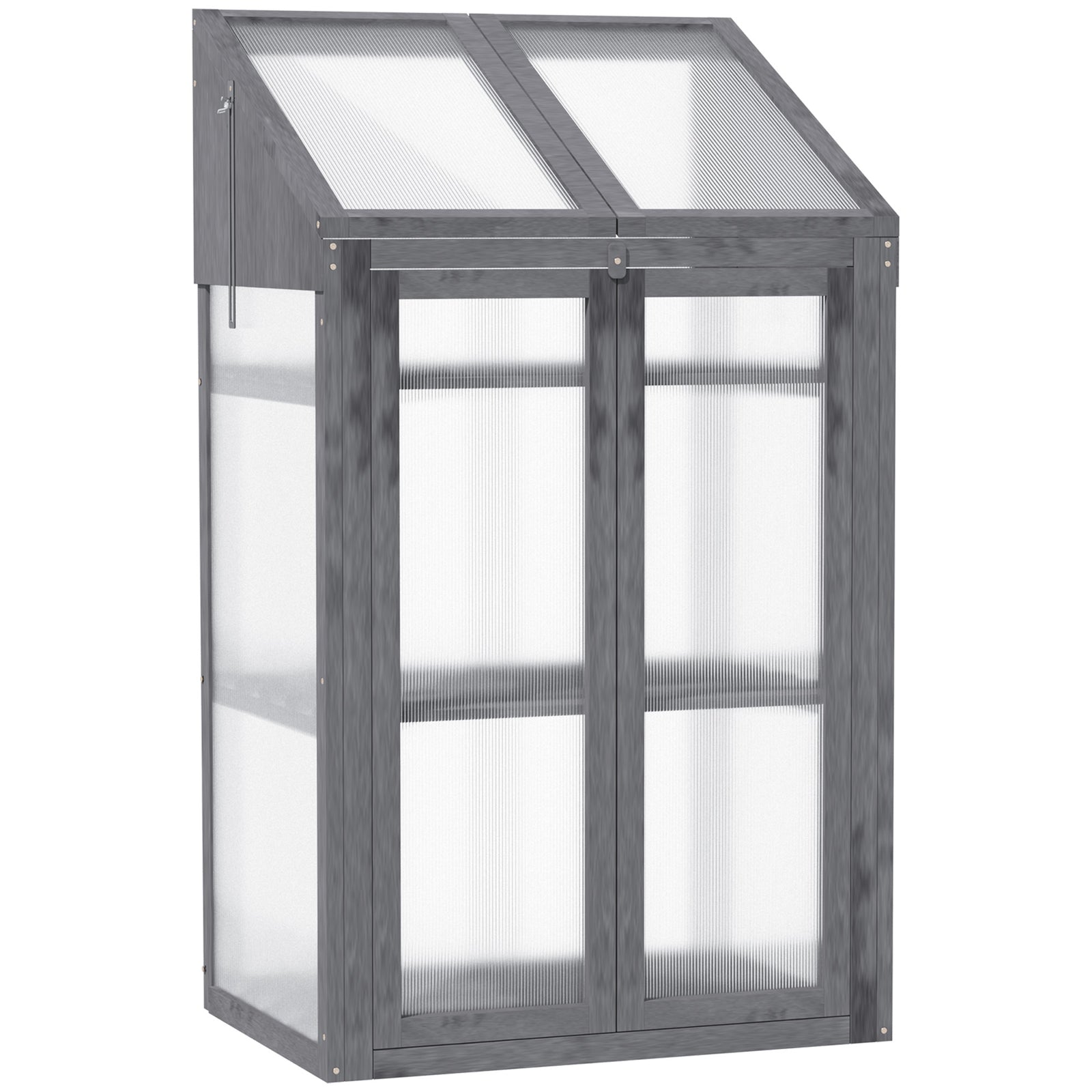 Wooden Greenhouse Cold Frame Semi Transparent | Gray