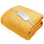 Electric Throw Heated Double Over Blanket Soft Fleece 9 Heat & 12 Timer Settings | L | Gold