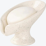 Leaf Shape Soap Dish Recycled Ceramic Eco-clay | Pockmarked Beige