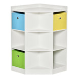 Kids Storage Cabinet Corner Organizer With Anti-tipping Hardware Drawer | White