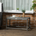 Coffee Table With Woven Top, Plastic Board, Grey