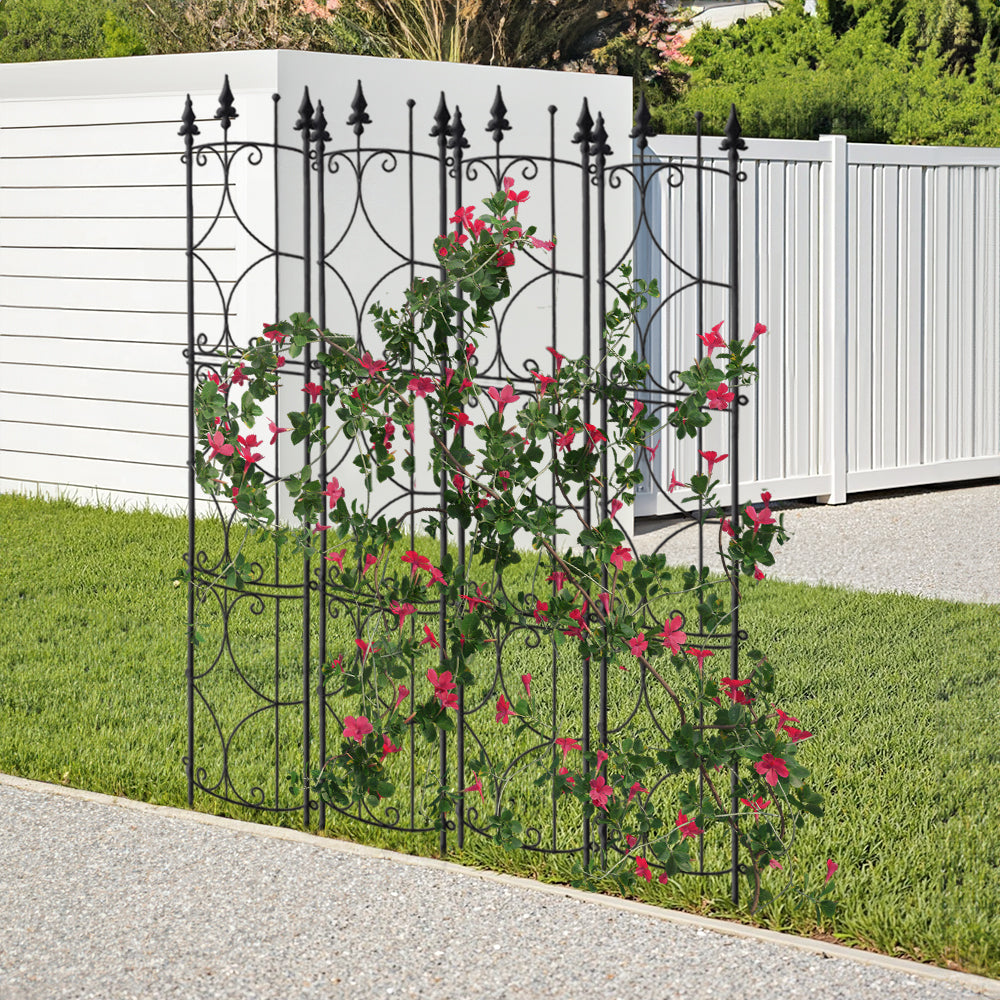 2 Pack Of Metal Garden Trellis Potted Climbing Plants Rack