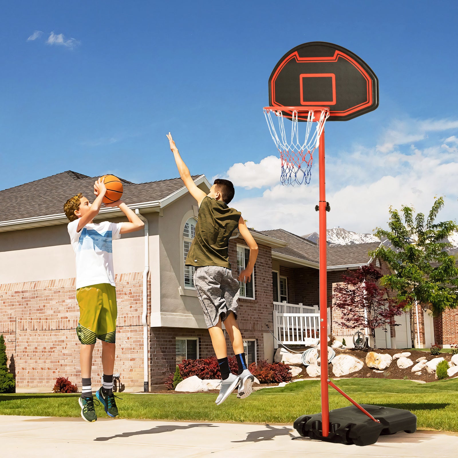 Portable Basketball Stand With Adjustable Height 200-250cm | Black