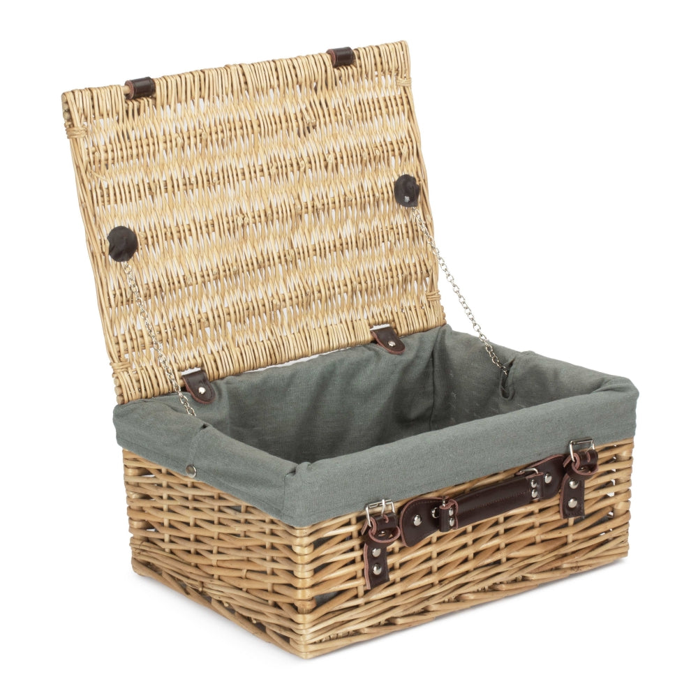 Wicker Buff 40cm Picnic Basket | Gray