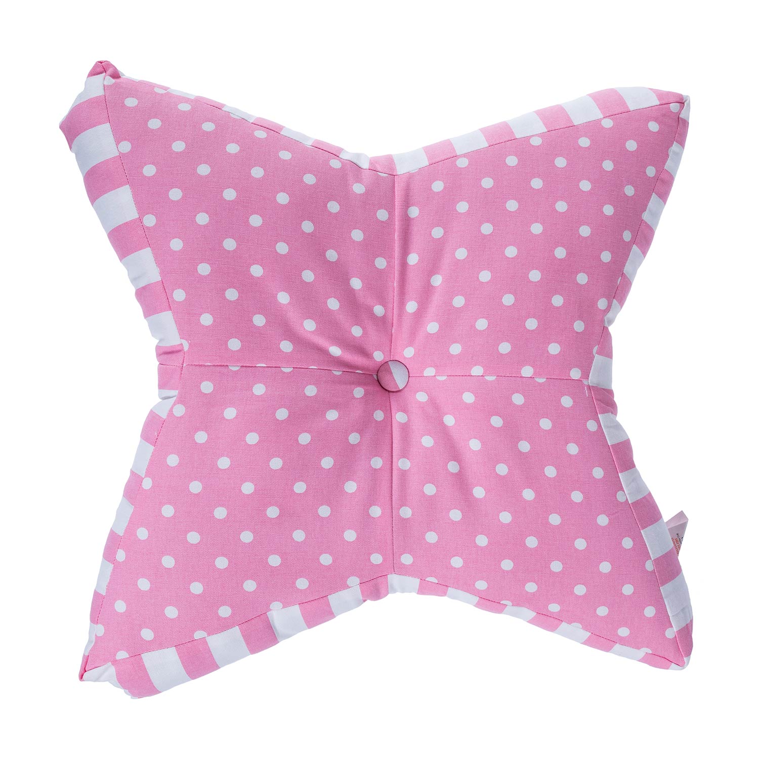 Polka Dots Star Shaped Floor Cushion | Pink