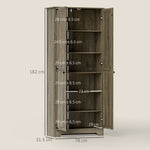 HOMCOM Farmhouse Kitchen Cupboard, Kitchen Cabinet, Grey Wood-effect