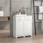 Bathroom Cabinet With 1/2 Laundry Baskets | Large | White