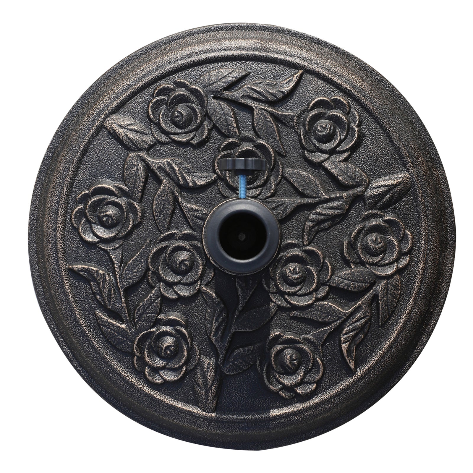 Garden Parasol Base, Round Resin Sun Umbrella Base | 9kg | Bronze