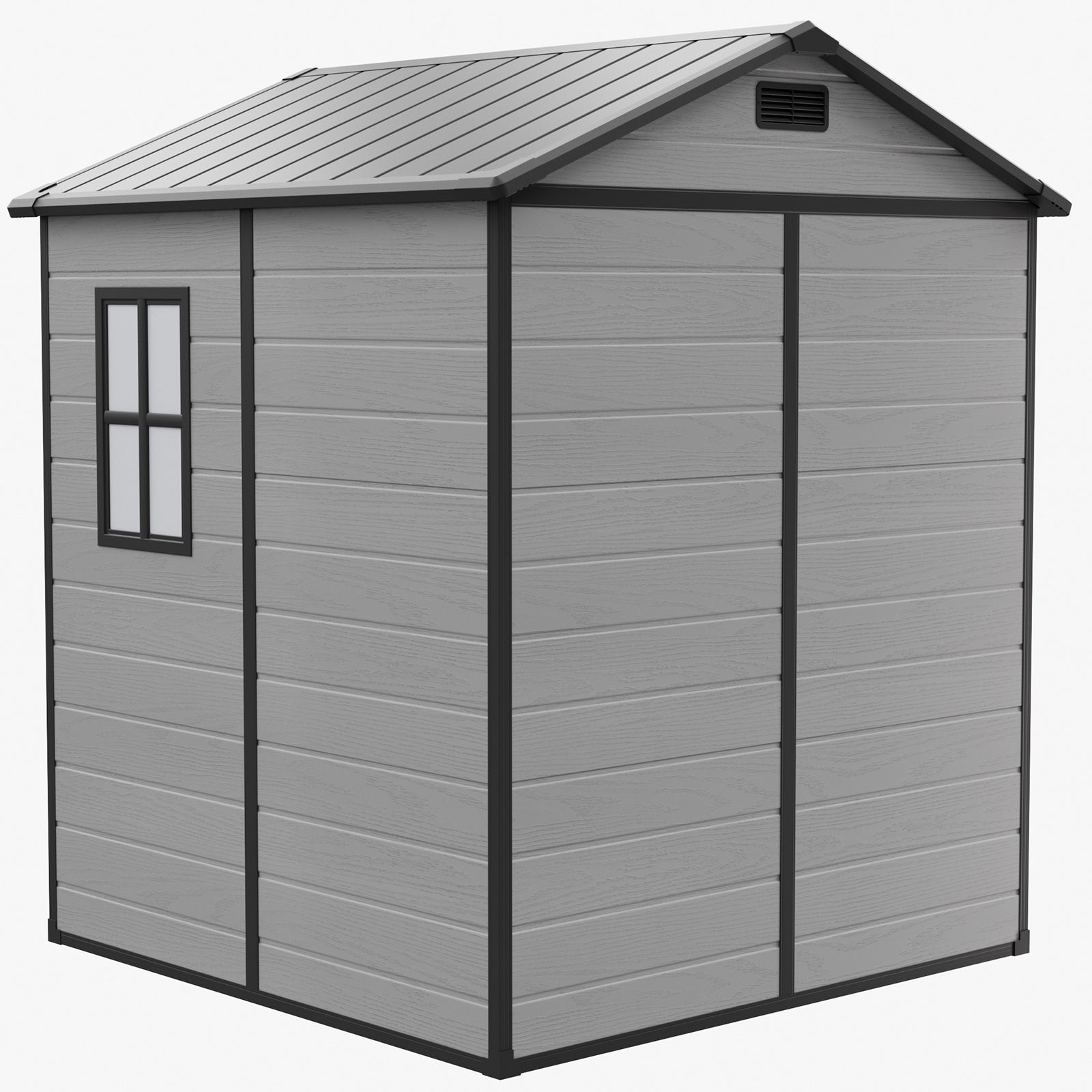 6x6 Ft Outdoor Garden Plastic Storage Shed | Black