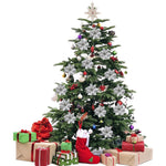 24 Pieces Artificial Christmas Tree Flowers Xmas Festive Poinsettia Flowers Ornament Set | Silver