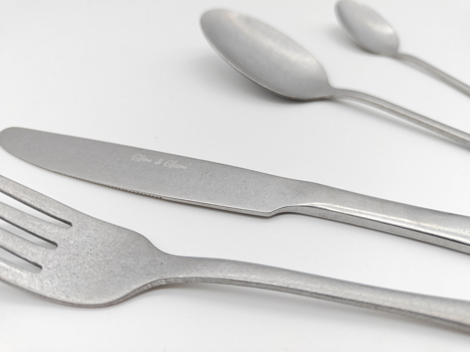 Cutlery Set Stainless Steel Anydate Stonewash | Set of 32 | Silver