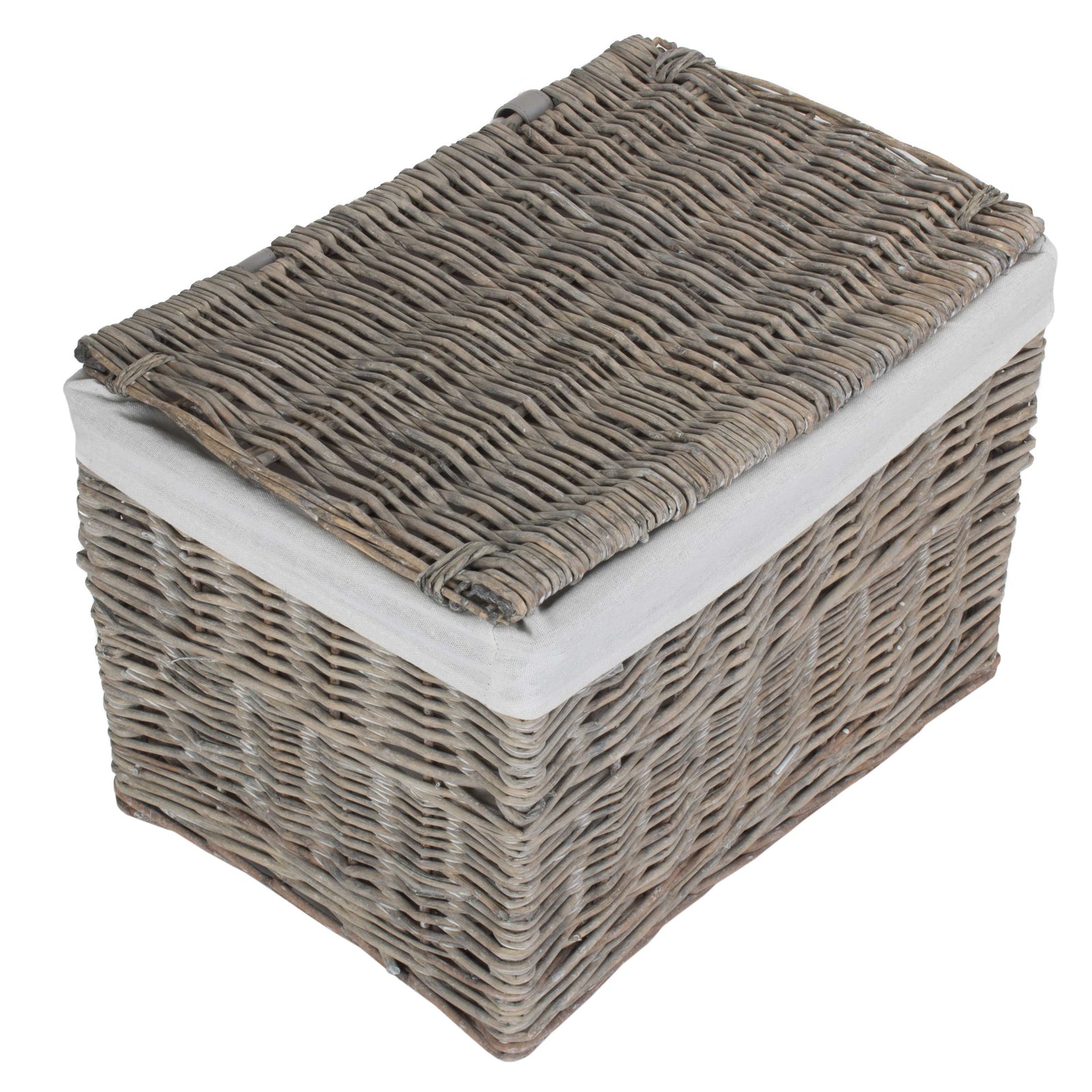 Wicker Grey Wash Finish Storage Basket | Large | Gray