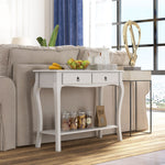 Console Table Sofa Side Desk With Storage Shelves Drawers