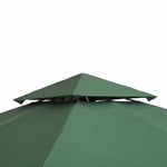 3x3m Gazebo Top Cover Double Tier Canopy Replacement | Green