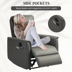 Recliner Armchair With Spring Cushion Adjustable Leg Rest