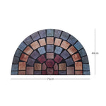Elegant Tile Effect Halfmoon Doormat | Blue
