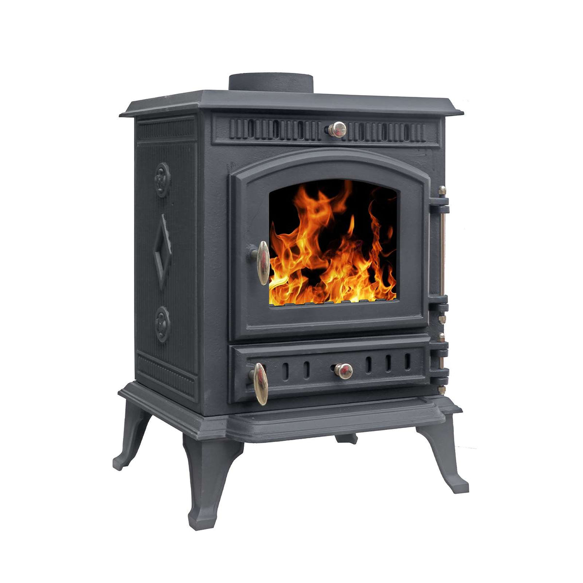 7kw Cast Iron Wood And Charcoal Burning Stove Multi-fuel Fireplace Ja010