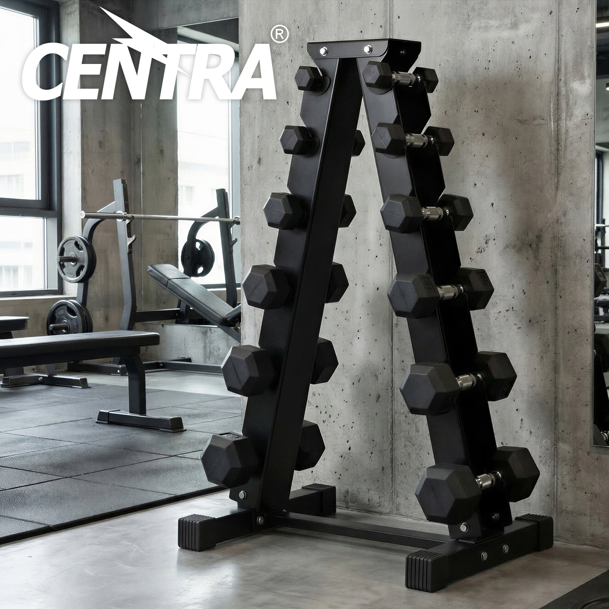 Centra Dumbbells Rack 6 Tier 400kg Weight Storage Holder Alloy Steel