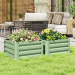 Set Of 2 Raised Garden Bed Galvanised Planter Box | Green