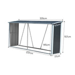 Outdoor Steel Firewood Rack Zinc Steel Firewood Log Storage Shed