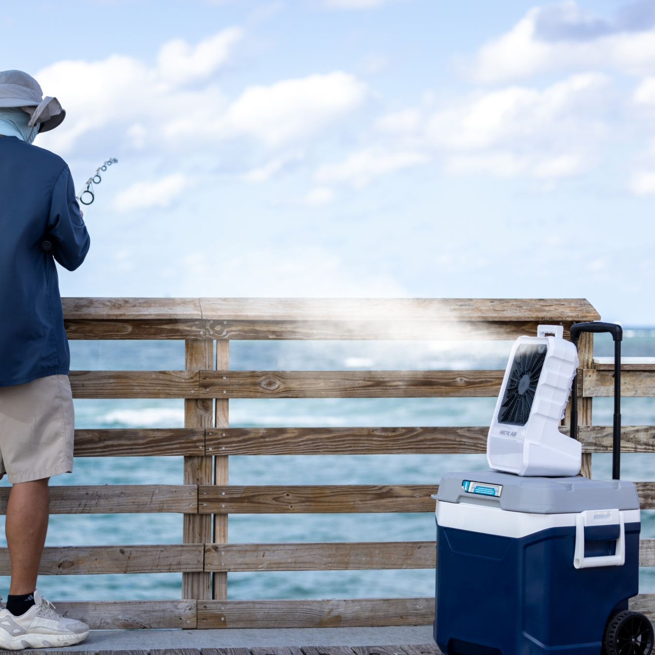 Outdoor Mister & Fan - Portable, Rechargeable, Cordless & Powerful