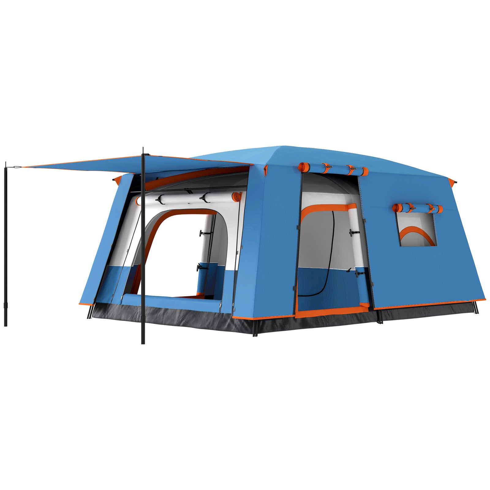 Outsunny 4-6 Man Camping Tent W/ 2 Bedroom, 3000mm Waterproof
