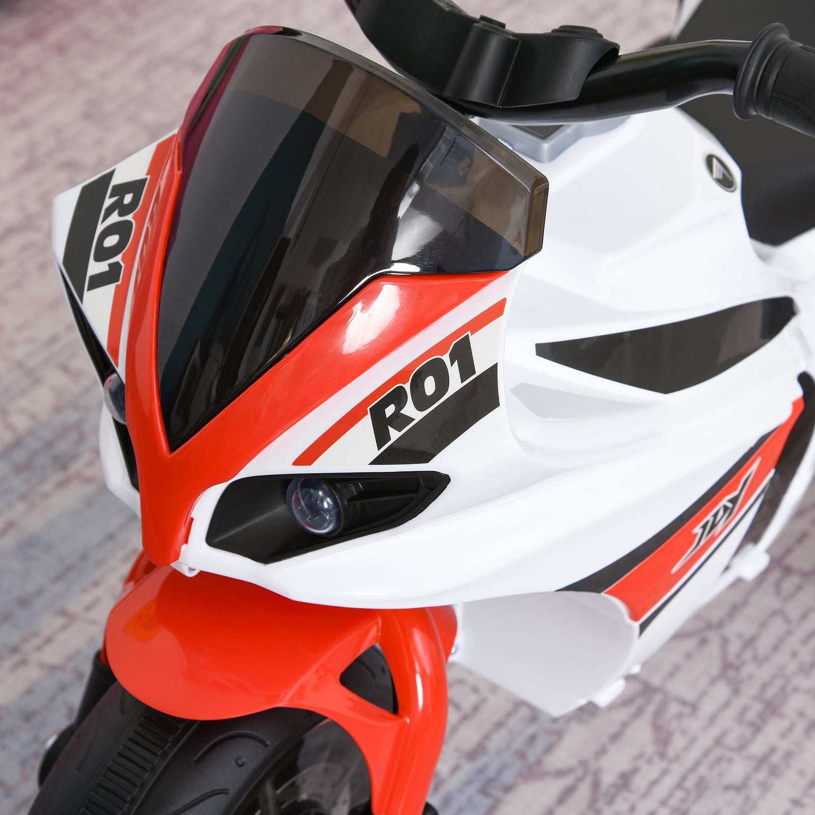 Kids Ride-on Police Bike 3-wheel Vehicle W/ Music Lights 18-36 Mths | White