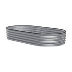 Garden Bed Oval-shaped Galvanized Steel Raised  Galvanized Planter Box Garden Planter With Metal | Small | Galvanized Silver
