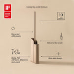 Silicone Toilet Brush, Floor Or Self-adhesive Slim Beige Flat Collection