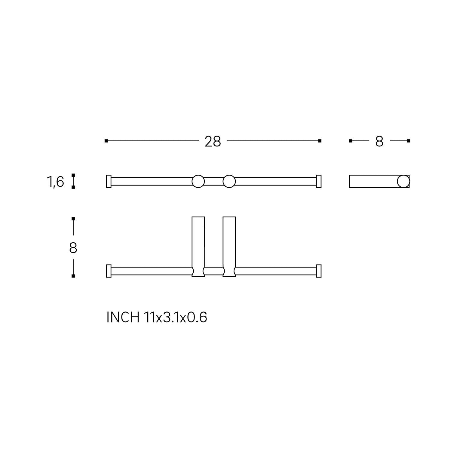 Double Paper Holder Without Cover Matt Black Logic