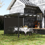 3 X 3(m) Pergola With Retractable Roof & Roller Shade | Dark Gray