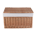 Wicker Light Steamed Cotton Lined Storage Basket | Large | Brown