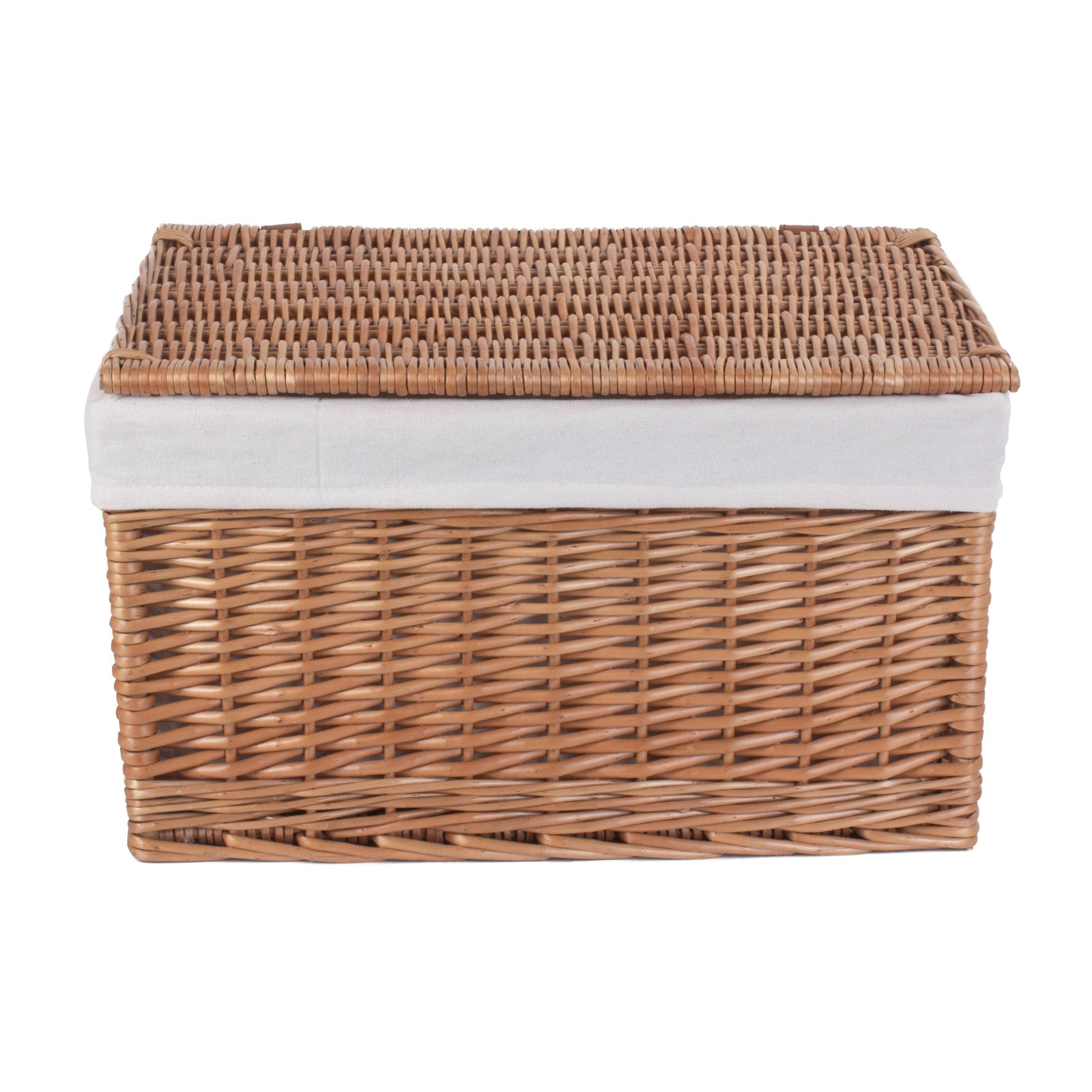 Wicker Light Steamed Cotton Lined Storage Basket | Large | Brown