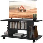 Modern Tv Cabinet Stand Storage Shelves Black