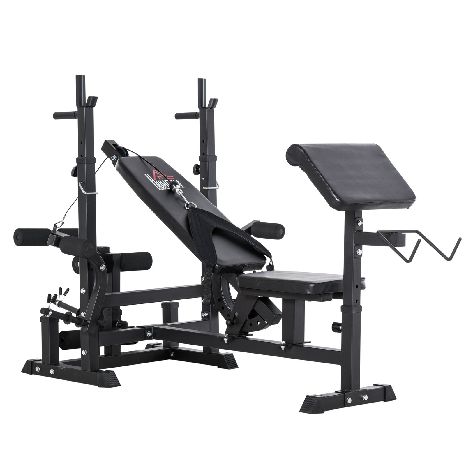 Weight Bench With Bar Rack, Chest Fly Preacher Curls