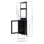 Breeins Industrial Tall Corner Bar Cabinet With Power Socket & Led Lighting