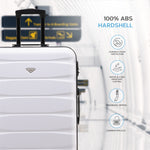 Set Of 3 Hard Shell Suitcase Cabin & Check In Cases With Tsa Lock - Overhead Cabin With Medium & Large Check-in Bag | Set of 3 | Off White
