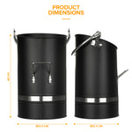Fireplace Coal Bucket Ellipse Design With Nickel Coated Handle