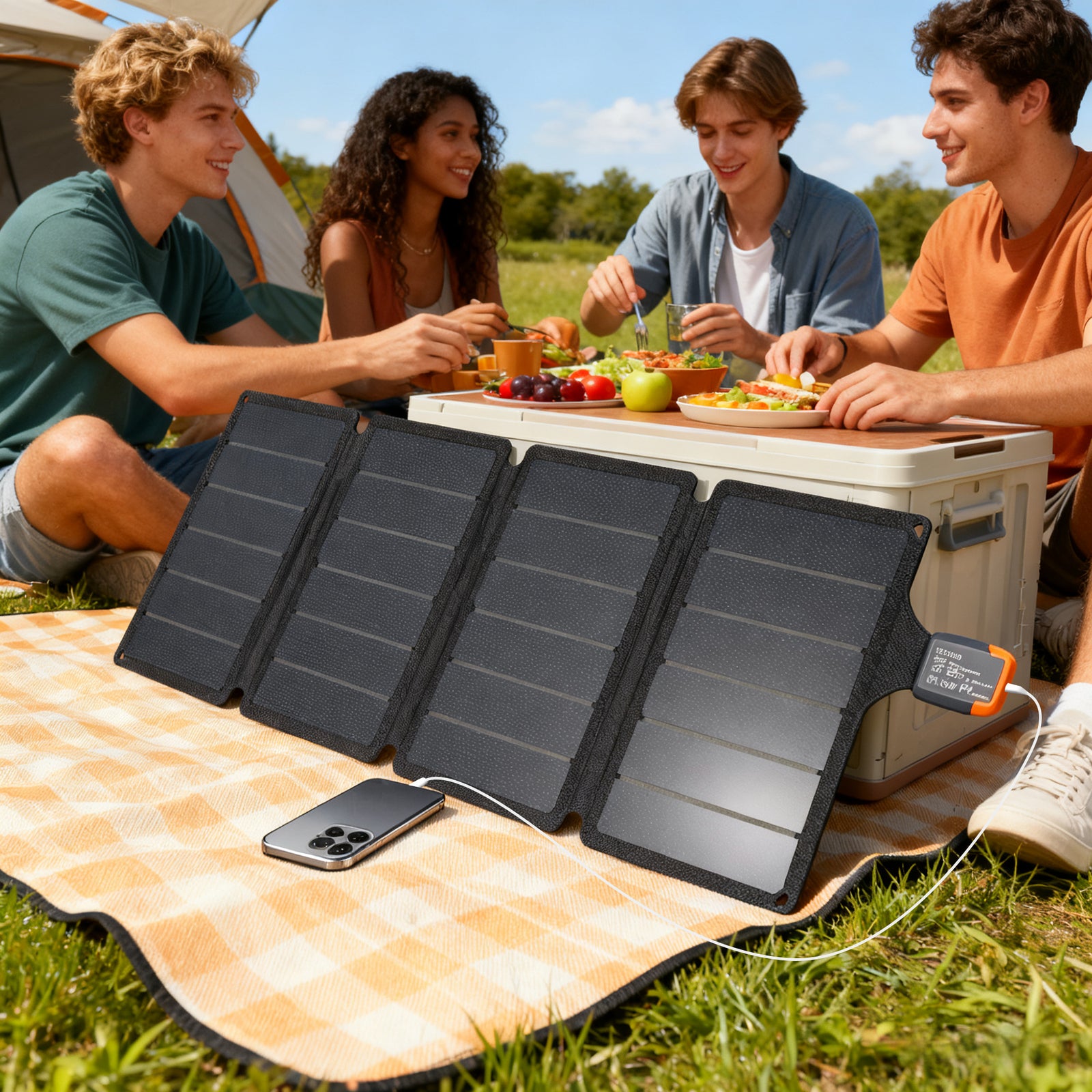 36w Foldable Portable Solar Panel With Type-c To Usb-a