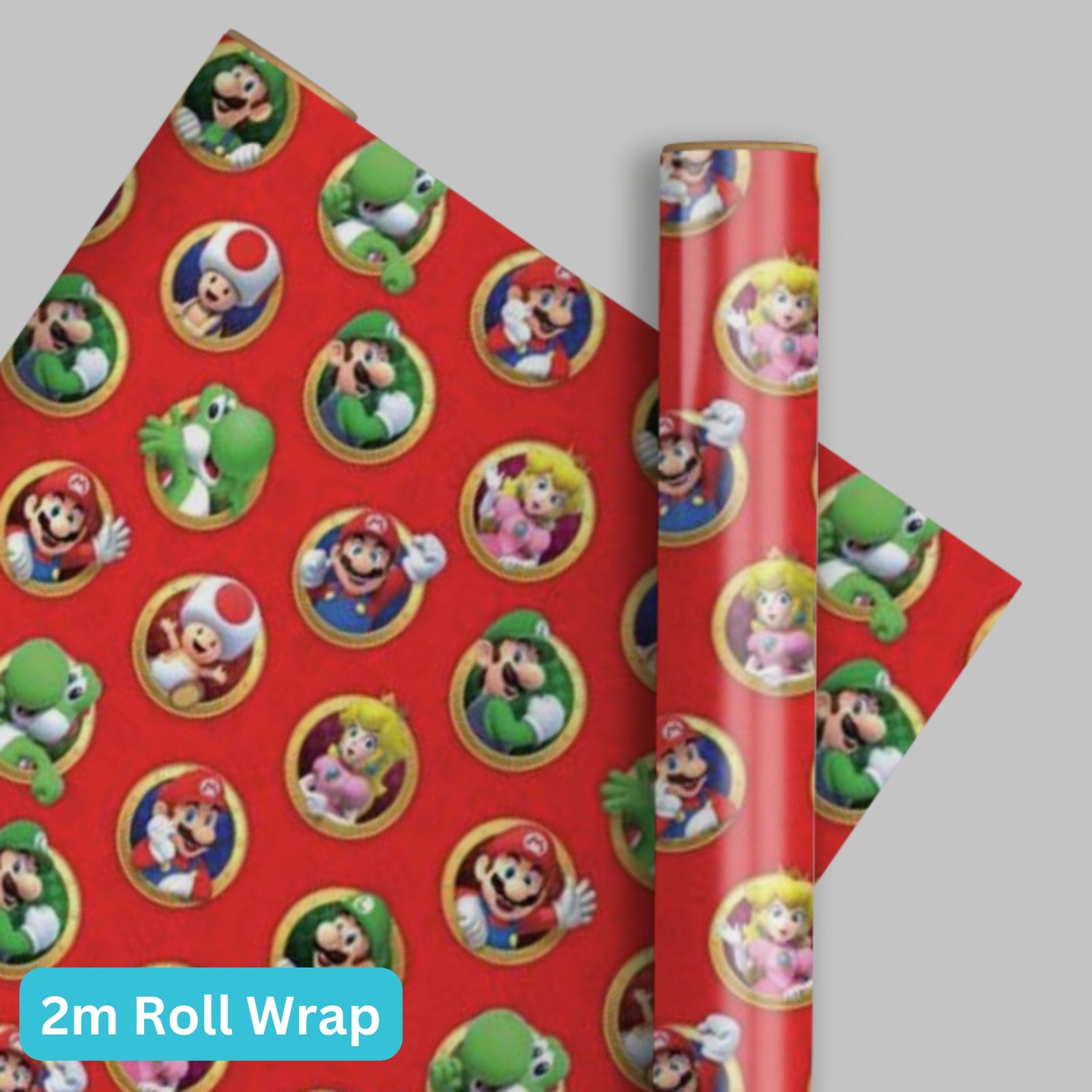 Super Mario Bros Super Mario Bros Super Mario Gift Wrap Roll 2m Official Product