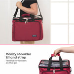 Fineway Crochet Knitting Bag Maroon Yarn Wool Needle Craft Storage Case