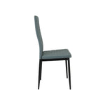 San Diego Marble Top Dining Table With Emily Leather Chairs | Grey