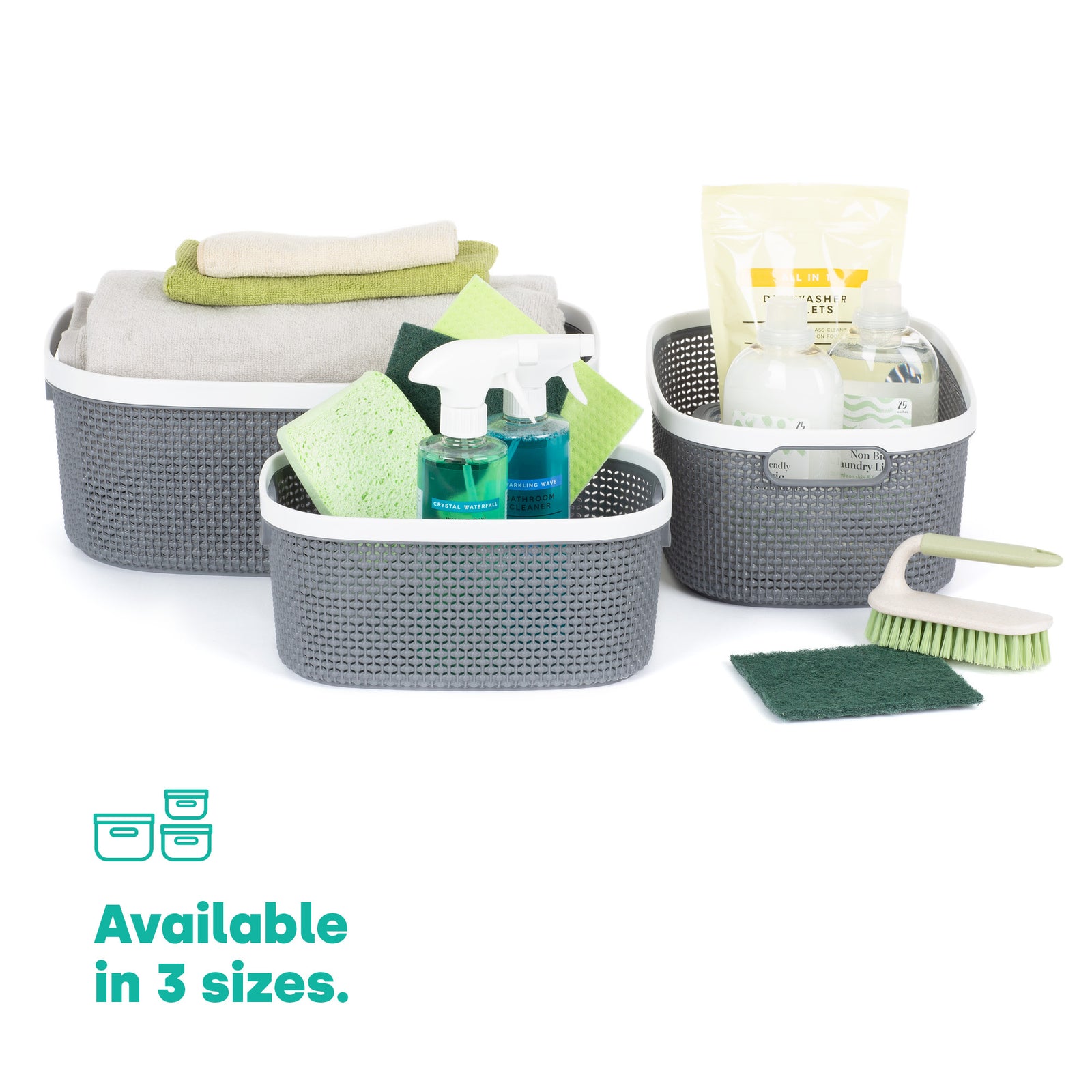 Kovan Grey Woven Basket - 14l