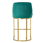 Modern Velvet Upholstered Bar Stools With Metal Legs, Set Of 2 – Contemporary Design, Comfortable Padded Seat, And Anti-slip Base | Green