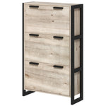 Entryway Shoe Cabinet With 3 Flip Drawers Adjustable Shelves
